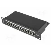 Patch panel black Number of ports 12 10 Rj45 socket x12  Ppf5-9012-B