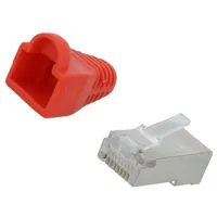 Plug Rj45 Pin 8 Cat 5E shielded,with protection gold-plated  Log-Mp0016 Mp0016