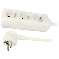 Plug socket strip supply Sockets 3 230Vac 16A white 1.4M  Lps205