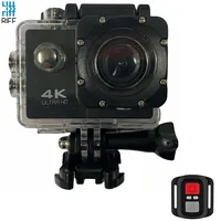 Riff Spk-1 Ultra Hd 4K 16Mpix Wi-Fi Sporta Kamera ar 2 Lcd Pulti Amp 8X Fiksācijas komplektu Melna  Rf-Spk1-Black 4752219007931