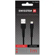 Swissten Basic Fast Charge 3A Lightning Datu un Uzlādes Kabelis 1M  Sw-Ba-Ligh-3A-1M-Bk 8595217466227