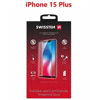 Swissten Full Face Tempered Glass Aizsargstikls Pilnam Ekrānam Apple iPhone 15 Plus  54501843 8595217483453