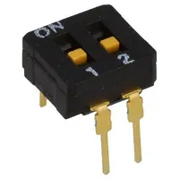 Switch Dip-Switch Poles number 2 On-Off 0.03A/30Vdc Pos  A6D-2100