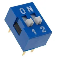 Switch Dip-Switch Poles number 2 On-Off 0.05A/12Vdc Pos  Ds-02