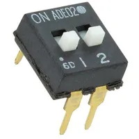 Switch Dip-Switch Poles number 2 On-Off 0.1A/24Vdc Pos  1825360-1