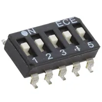 Switch Dip-Switch Poles number 5 Off-On 0.025A/24Vdc Pos 2  Esd105Ltz