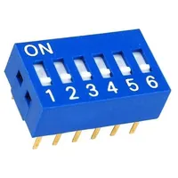 Switch Dip-Switch Poles number 6 On-Off 0.05A/12Vdc Pos 2  Dsr-06