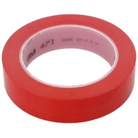 Tape marking red L 33M W 25Mm Thk 0.13Mm 2.5N/Cm 130  3M-471-25-33/Rd 471-25-33/Rd