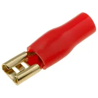 Terminal flat 4.8Mm gold-plated insulated red female  Konp/4.8-Rd 30.4548-02