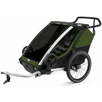 Thule Chariot Cab 2-Vietīga multisporta velosipēdu piekabe alumīnija/ciprusa zaļā krāsā 69-10204021  872299048748 10204021