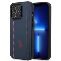 U.s. Polo Pu Leather Stitched Lines Case for iPhone 14 Pro Max Navy  Ushcp14Xpfav 3666339073251