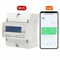 Vienfāzes elektrības skaitītājs  Multi tarifu Wi-Fi Tuya aplikācija Iebūvēts Relejs 1F-4Din 4121 Wifi 3100001415944