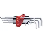Wiha L-Key set in Prostar holder Hexagonal ball end matt chrome-plated 9-Pcs. 07185  Wh07185 4010995071851