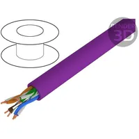 Wire U/Utp 4X2X23Awg 6 solid Cu Lszh violet 500M Cpr Dca  Dk-1614-Vh-5