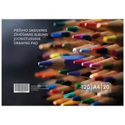 Zīmēšanas albums, 20 loksnes, A4, 120 gsm, vāks 130 gsm  100-10425 4771459697016