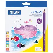 Zīmuļi krāsainie 12 krāsas Maxi trīsstūrveida, Milan  Mil01793 722612
