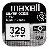 329 baterijas 1.55V Maxell sudraba-oksīda Sr731Sw iepakojumā 1 gb.  Bat329.Mx1 3100001021862