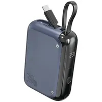 4Smarts Powerbank Pocket 10000Mah 30W z wbudowanym kablem Usb-C 15Cm space blue 540698  4252011907403
