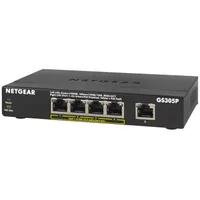 Netgear Gs305Pv2 Unmanaged Gigabit Ethernet 10/100/1000 Power over Poe Black  Gs305P-200Pes 606449151404 Kilngeswi0124