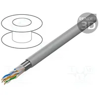 Wire F/Utp 4X2X24Awg 6 solid Cca Pvc grey 100M Øcable 6.2Mm  Fpc-6004-Sol/100