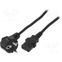 Cable 3X1Mm2 Cee 7/7 E/F plug angled,IEC C13 female Pvc 3M  Pc-186-Vde-3M