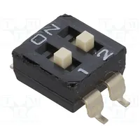 Switch Dip-Switch Poles number 2 On-Off 0.1A/50Vdc Pos  Esd102E Dm-02-V