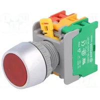 Switch push-button 22Mm Stabl.pos 1 Nc  No red 3A/230Vac Lbf22-1-O/C-R Lbf22-1O/C R, W/O Lamp