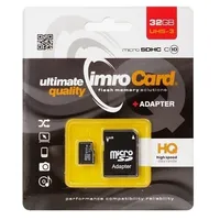 Imro atmiņas karte 32Gb microSDHC cl. 10 Uhs-3  adapteris Microsd10/32Gadpuhs-3 5902768015584