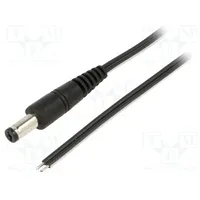 Cable 2X0.5Mm2 wires,DC 5,5/1,7 plug straight black 1.5M  P55-Tt-T050-150Bk