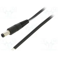 Cable 2X0.5Mm2 wires,DC 5,5/2,1 plug straight black 0.5M  P21-Tt-T050-050Bk