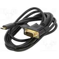 Adapter Usb 3.1 D-Sub 15Pin Hd plug,USB C plug 2M black  A-Cm-Vgam-01