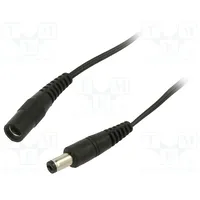 Cable 2X0.5Mm2 Dc 5,5/2,1 plug,DC 5,5/2,5 plug straight 0.5M  P25-C21-T050-050Bk