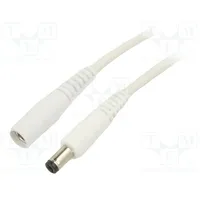 Cable 1X1Mm2 Dc 5,5/2,1 plug,DC 5,5/2,5 plug straight white  P25-C21-C100-050Wh