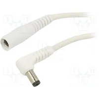 Cable 1X1Mm2 Dc 5,5/2,1 socket,DC 5,5/2,5 plug angled white  A25-C21-C100-050Wh