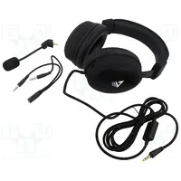 Headphones with microphone black Jack 3,5Mm,Usb A 2.2M 32Ω  Savgh-Stratus