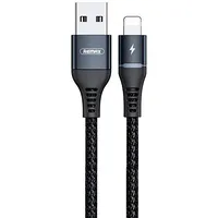 Cable Usb Lightning Remax Colorful Light, 2.4A, 1M Black Rc-152I  6972174152066 047491
