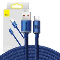 Baseus crystal shine series fast charging data cable Usb Type A to C 100W 2M blue Cajy000503  6932172602840 030618