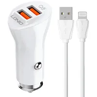 Ldnio C511Q 2Usb Car charger  Lightning cable 042806