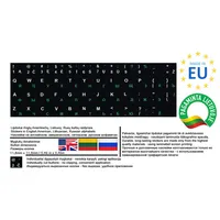 Lipdukai klaviatūrai  Keyboard stickers Наклейки на клавиатуру - En-Us/ Lt/ Ru 11,8 mm x 0,46 in i... 4774500011338