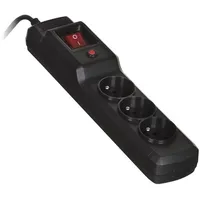 Activejet Combo 3Gn 3M black power strip with cord  5901443115595 Lipacjlis0026