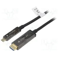 Adapter Hdmi 2.0,Optical plug,USB C plug 15M black  Ak-330150-150-S