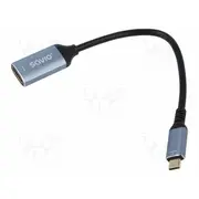 Adapter Hdmi socket,USB C plug 4K,Uhd 2160P 0.15M black  Savak-78 Ak-78
