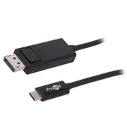 Adapter High Speed Displayport plug,USB C plug 1.2M black  Usb3.1-Dp 79295