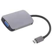 Adapter Usb 3.1 D-Sub 15Pin Hd socket,HDMI socket,USB C plug  Qoltec-50380 50380