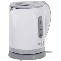 Adler Kettle Ad 1371G Electric 850 W 0.8 L Stainless steel/Polypropylene 360 rotational base White/Grey  5903887809184