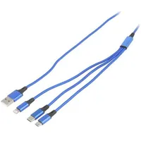 Akyga cable Usb Ak-Usb-27 A M  micro B type C Lightning 1.2M 5901720136053