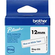 Brother Btag-233 marķēscaronanas lenta Zils uz balta  Btag233 4977766835855