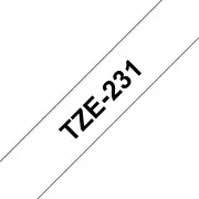 Brother Tze231 tape black/white 12Mm 8M  4977766685177