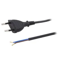 Cable 2X0.75Mm2 Cee 7/16 C plug,wires Pvc 1M black 2.5A  W-98464