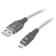 Cable Cablexpert Usb 2.0 A plug,USB B micro plug 2M grey  Cc-Usb2B-Ammbm2Wb2 Cc-Usb2B-Ammbm-2M-Wb2